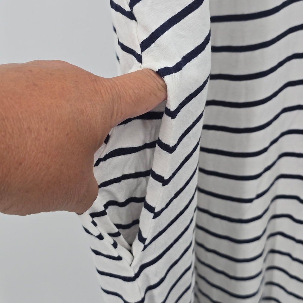 Melrose and Market Dress Womens 3X Striped Sleeveless Pocket Swing Navy White - Picture 3 of 9